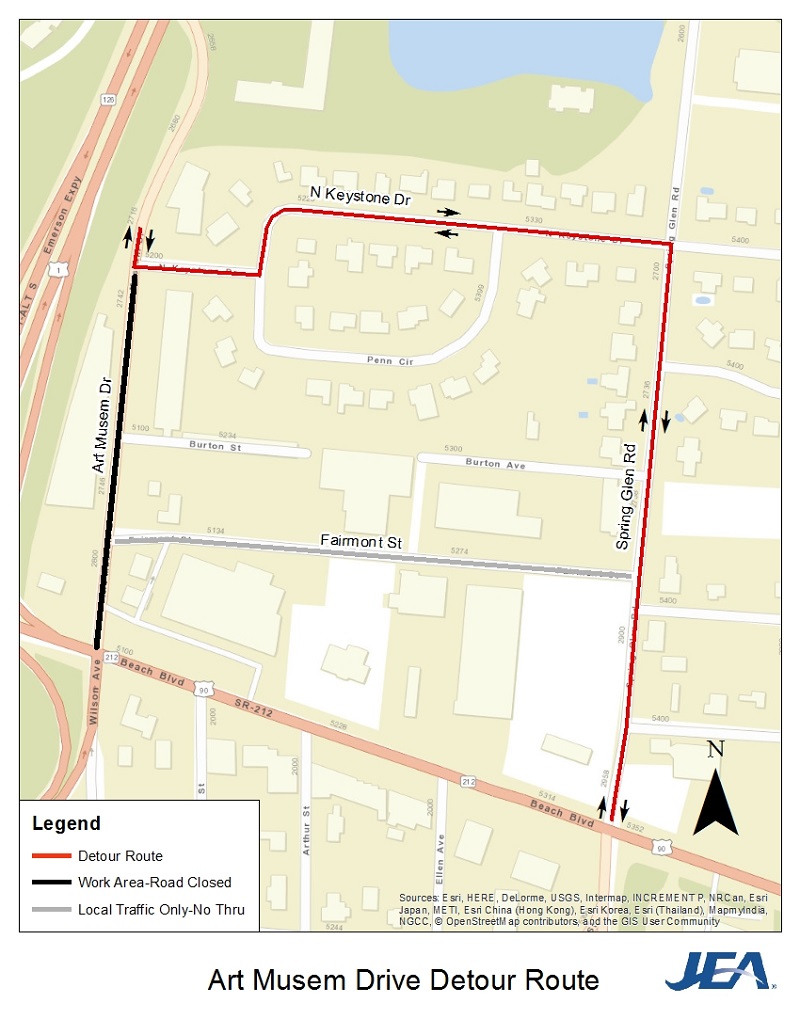 Fairmont WIP Detour Map